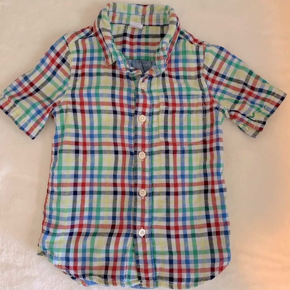🟡EUC🟡 Baby GAP Rainbow Plaid Shirt - Size 4T